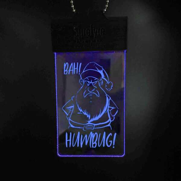 BAH HUMBUG! Illuminated tag blue