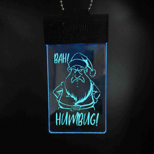 BAH HUMBUG! Illuminated tag cyan