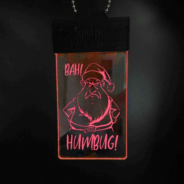 BAH HUMBUG! Illuminated tag red