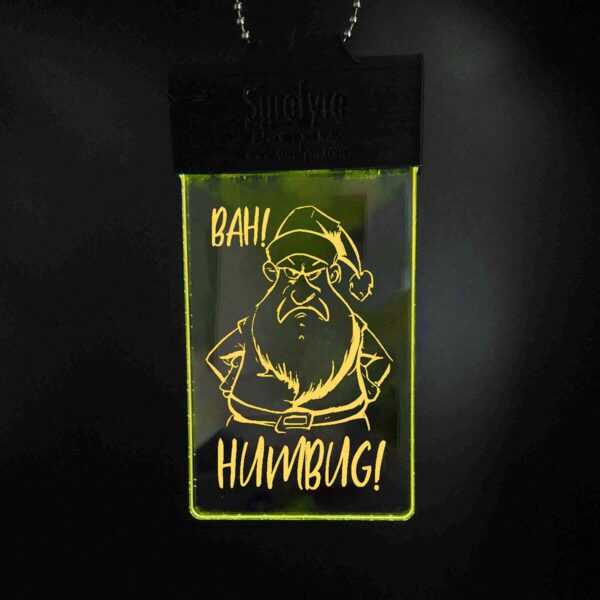 BAH HUMBUG! Illuminated tag yellow