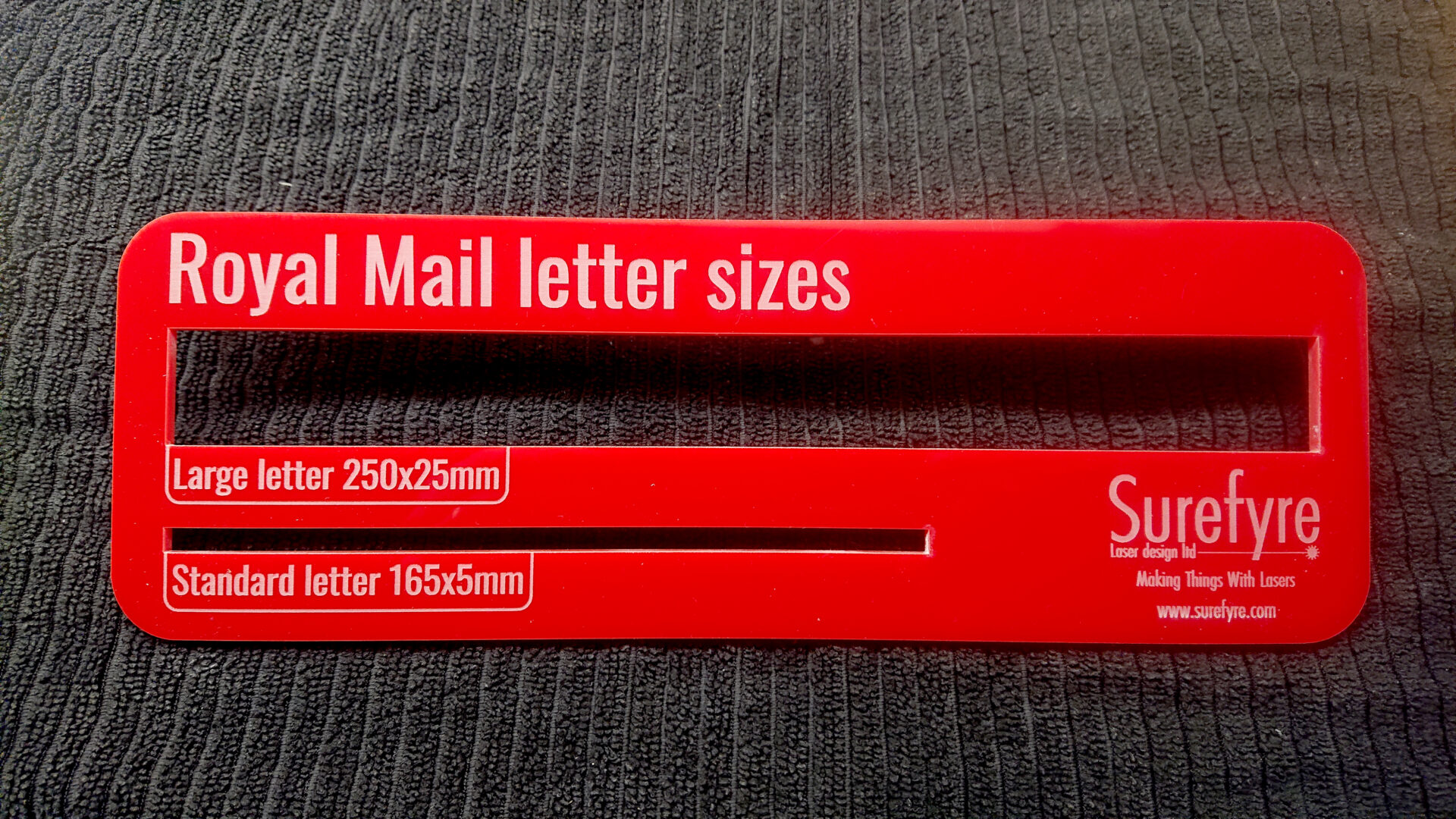 Royal Mail Letter Sizing Tool Surefyre Laser Design Ltd