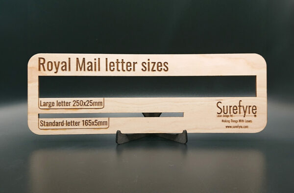 royal mail letter sizer wood
