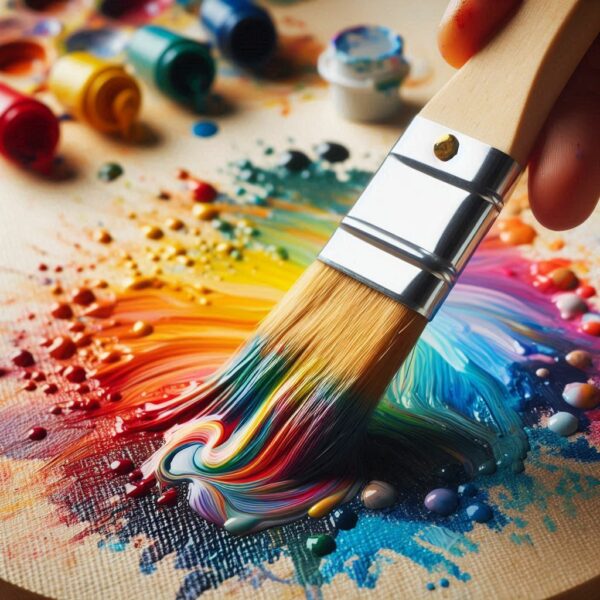 Colourful paintbrush